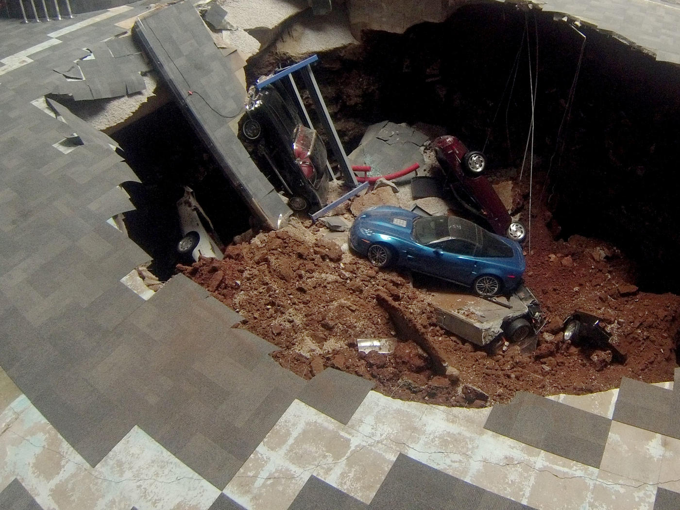 Keller works on a sinkhole 