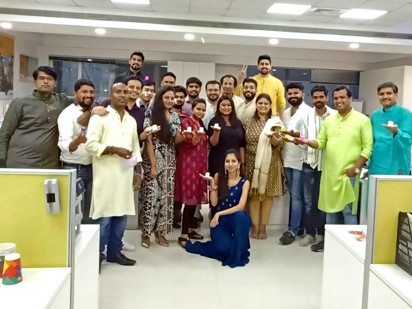 Group of Keller employees celebrating Diwali