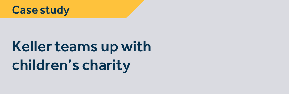 Graphic for Keller teams up with children's charity