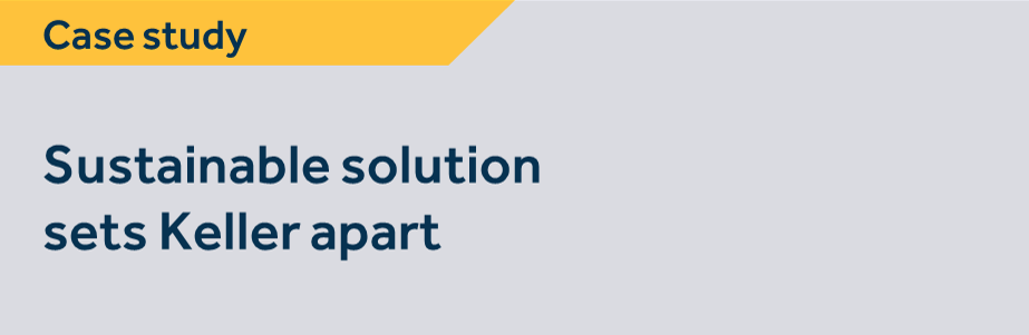 A graphics showing sustainable solution sets Keller apart