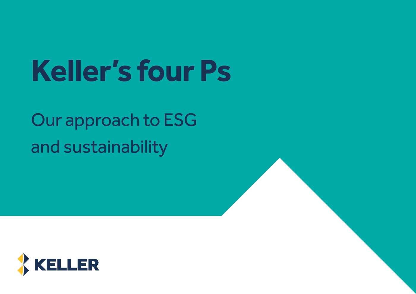 Keller's four Ps; our approach to ESG and sustainability