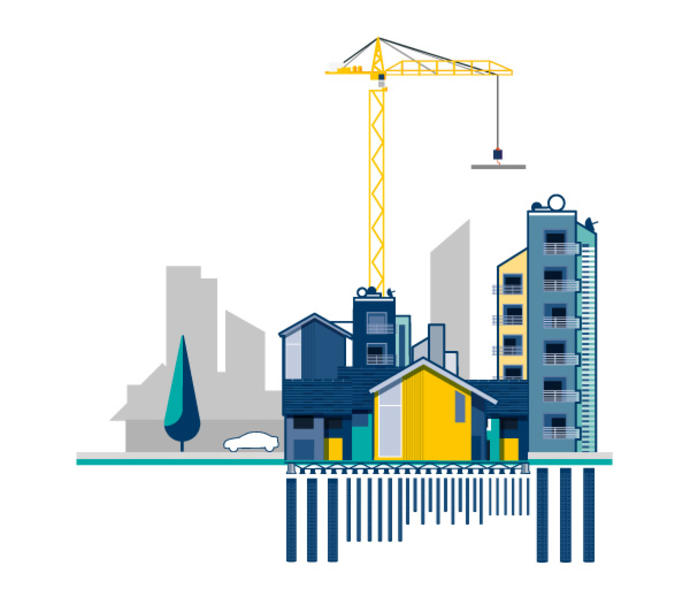 Keller illustration of residential skyline
