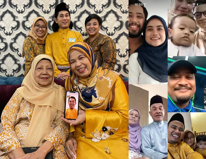 Keller employees celebrating Eid at home and on Zoom with families
