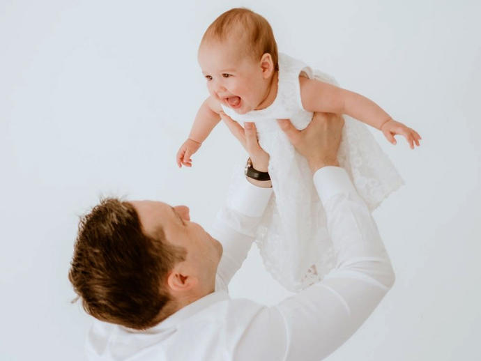 keller employee holding daughter