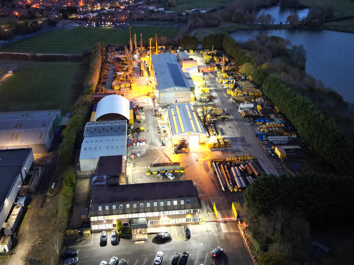 UK yard at night