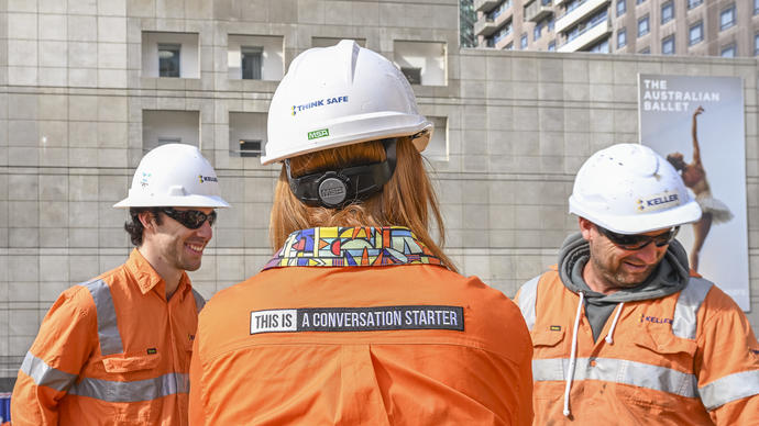 Keller Australia employees wearing TradeMutt PPE