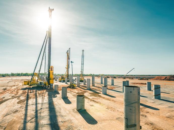 Keller piling rig at Wheatstone Project in Australia