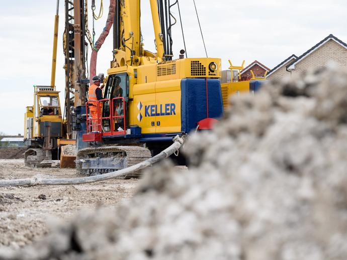 Keller rig in UK completing rigid inclusions