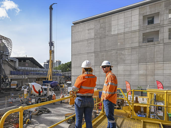 Two Keller employees overlooking site