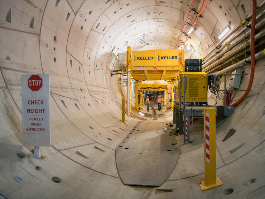 keller rigs working in tunnel