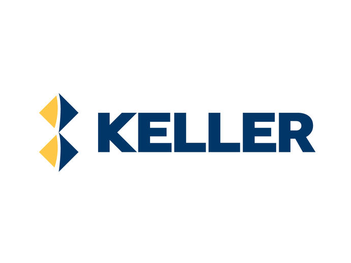 keller group logo blue and yellow