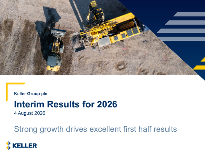 Cover page for Keller interim results presentation 2026