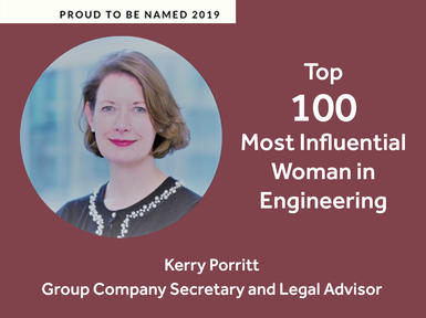 female employee pictured in circle next to name and award title