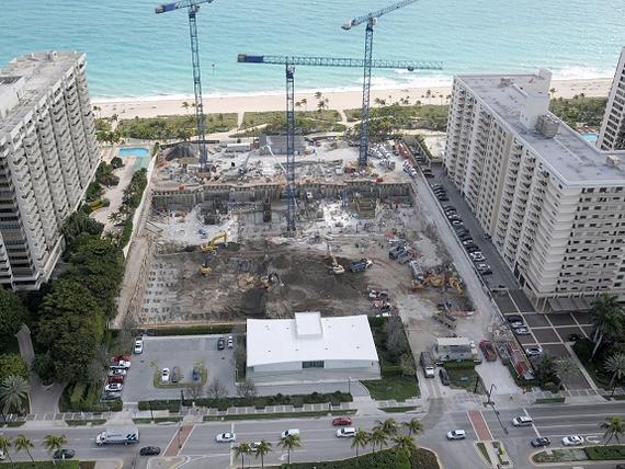 beach-front site between high rise buildings