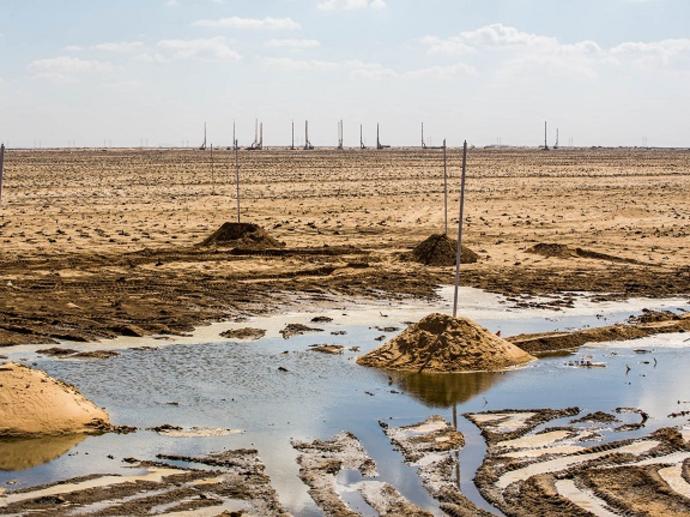 water pools on large site are in Egypt