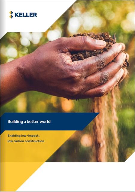 The cover to Keller's brochure that explains how it's enabling low impact, low carbon construction
