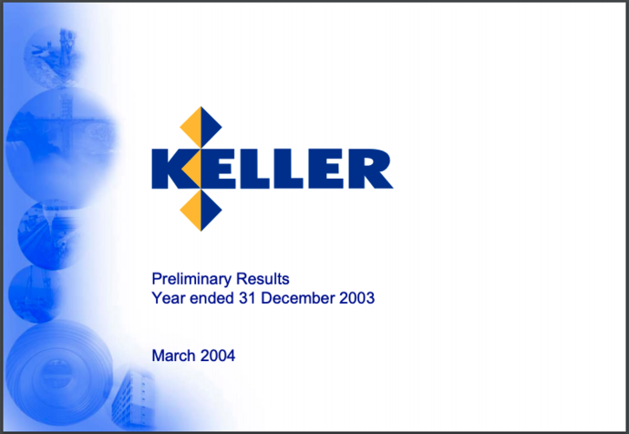 Preliminary results for the ye 31 Dec 2003 - analysts