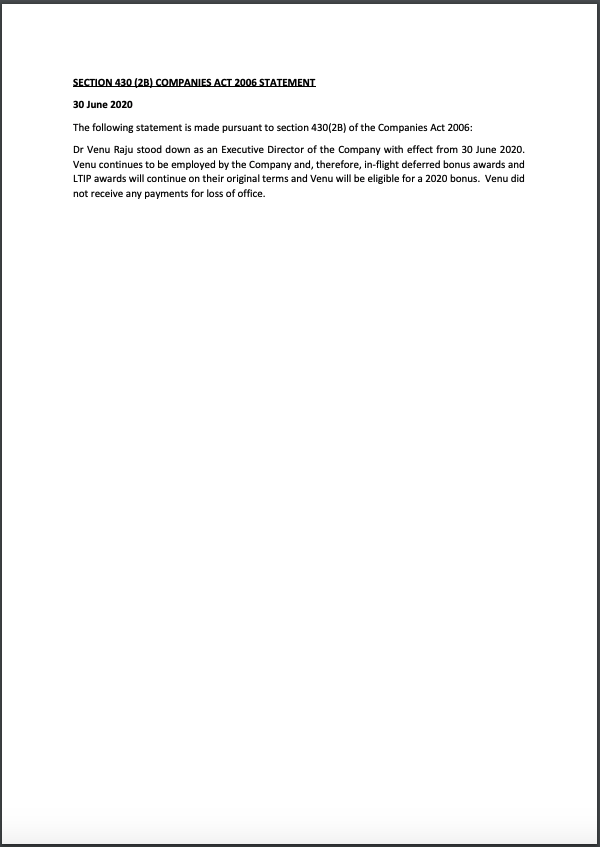 Section 430 (2B) Companies Act Statement - Venu Raju