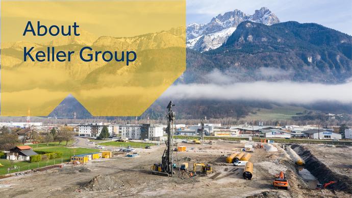 keller construction site in front of mountains