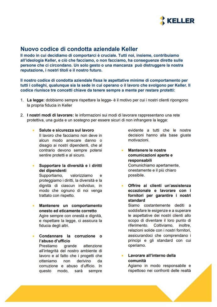 Code of Business Conduct summary - Italian