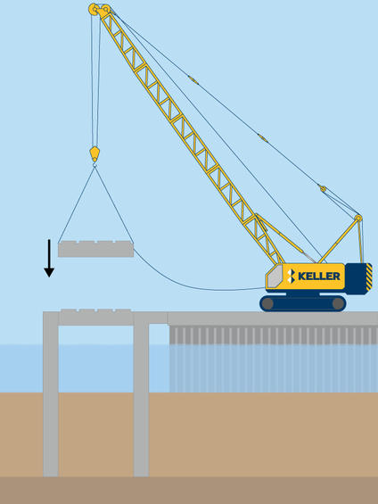 Wharf construction illustration